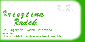 krisztina radek business card